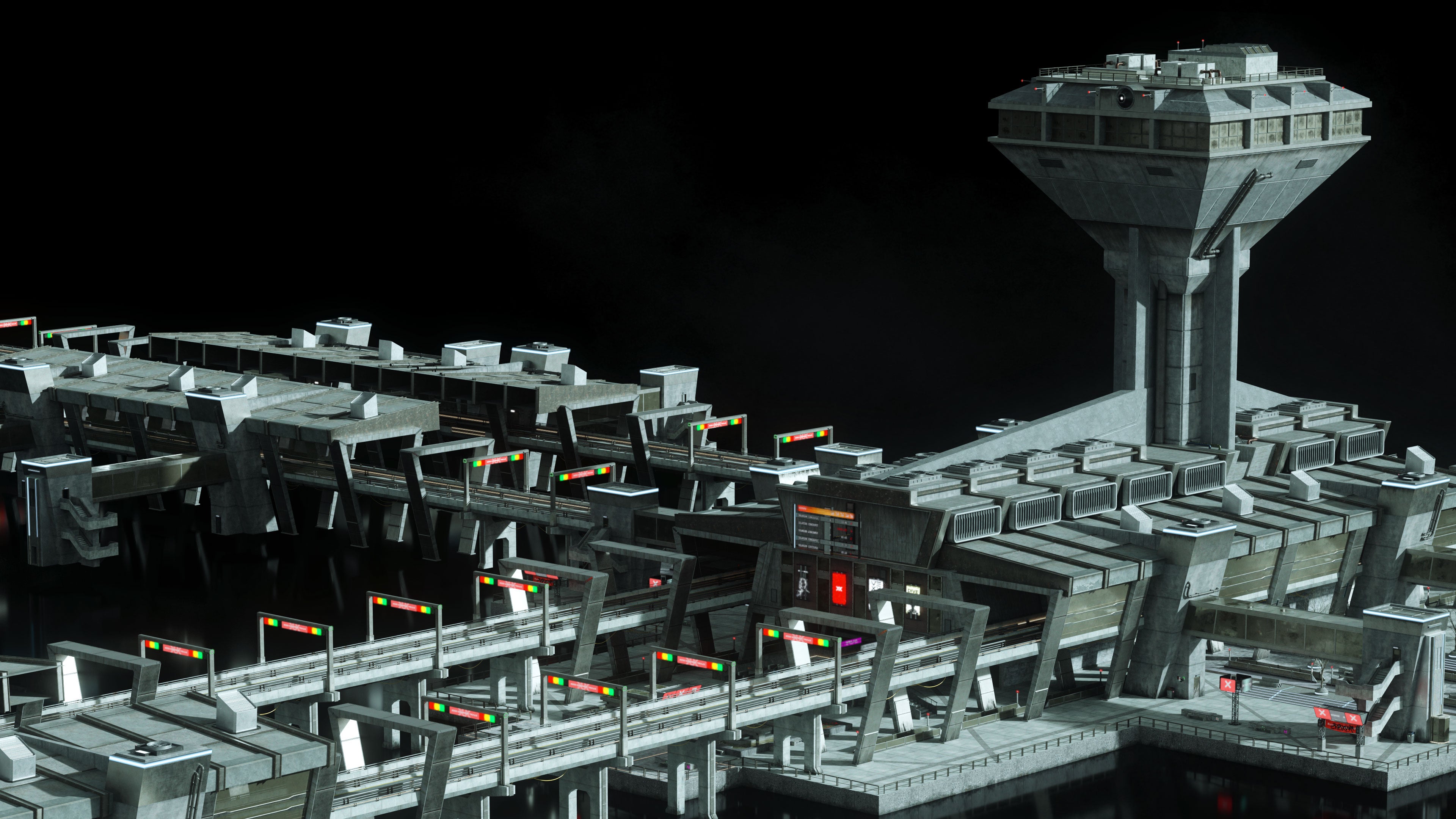 C4D/FBX野兽派美学建筑未来科幻灰白高楼大厦3D模型 Kitbash3D – Brutalist 2055插图20