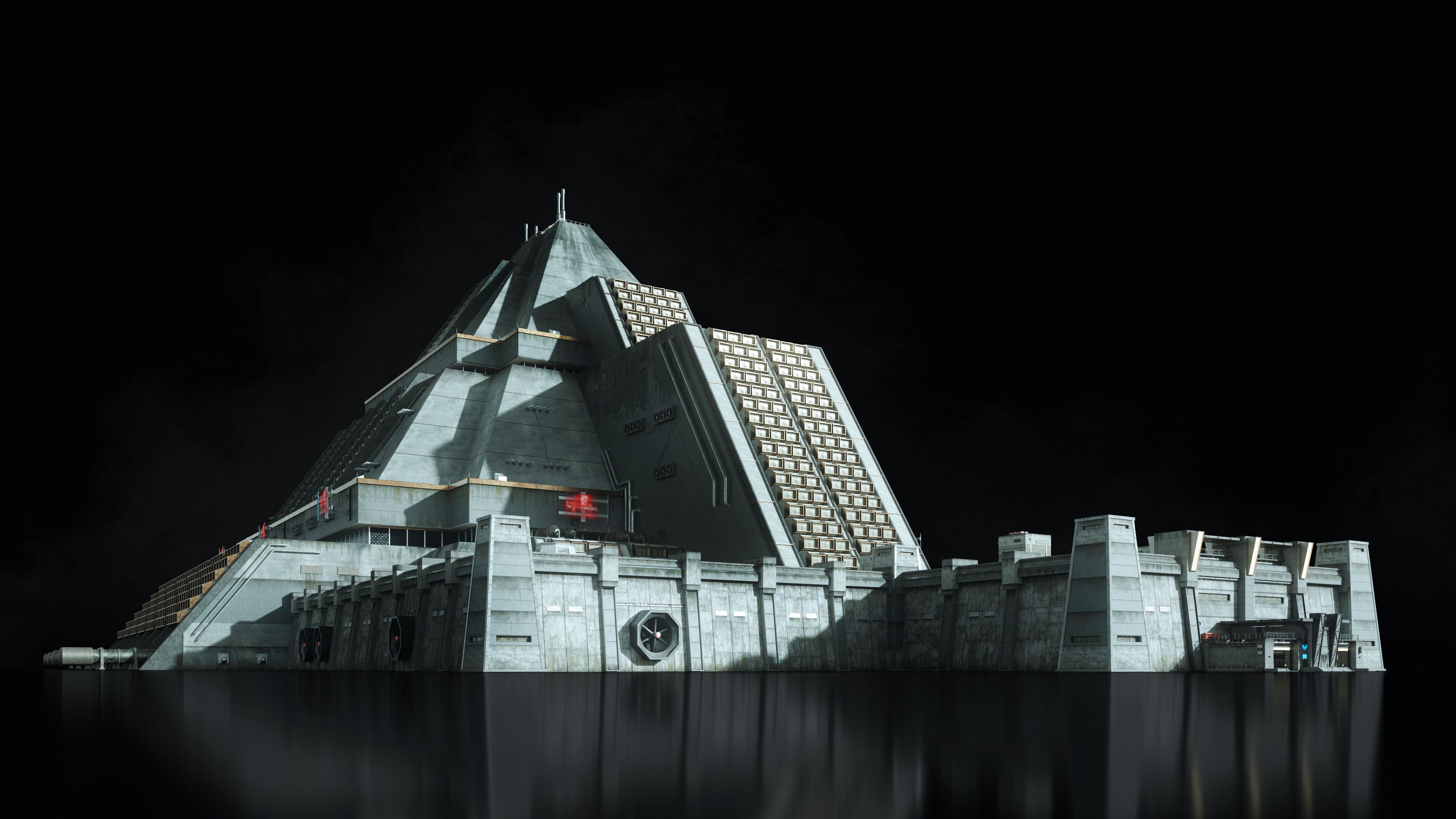 C4D/FBX野兽派美学建筑未来科幻灰白高楼大厦3D模型 Kitbash3D – Brutalist 2055插图23