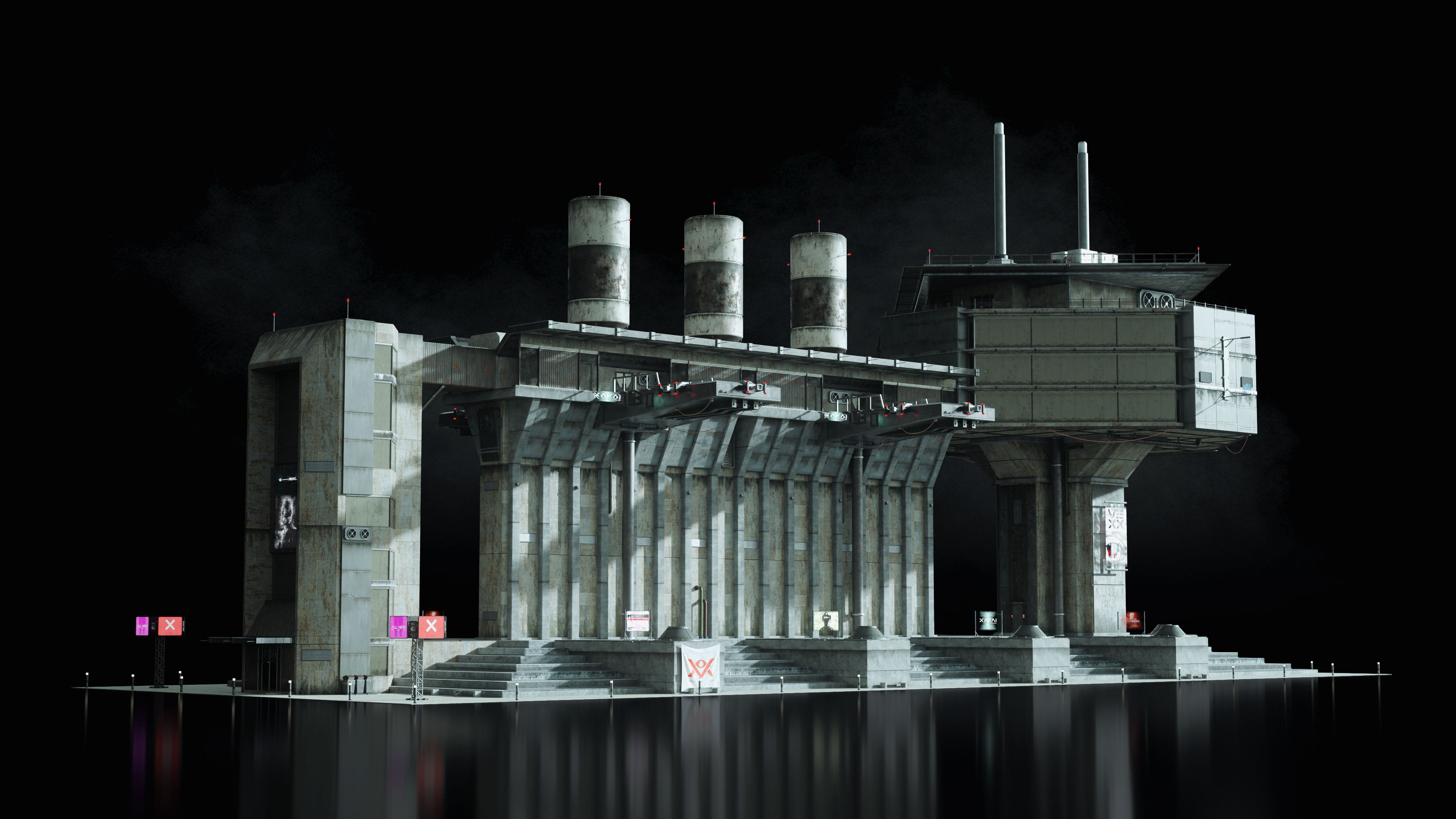 C4D/FBX野兽派美学建筑未来科幻灰白高楼大厦3D模型 Kitbash3D – Brutalist 2055插图28