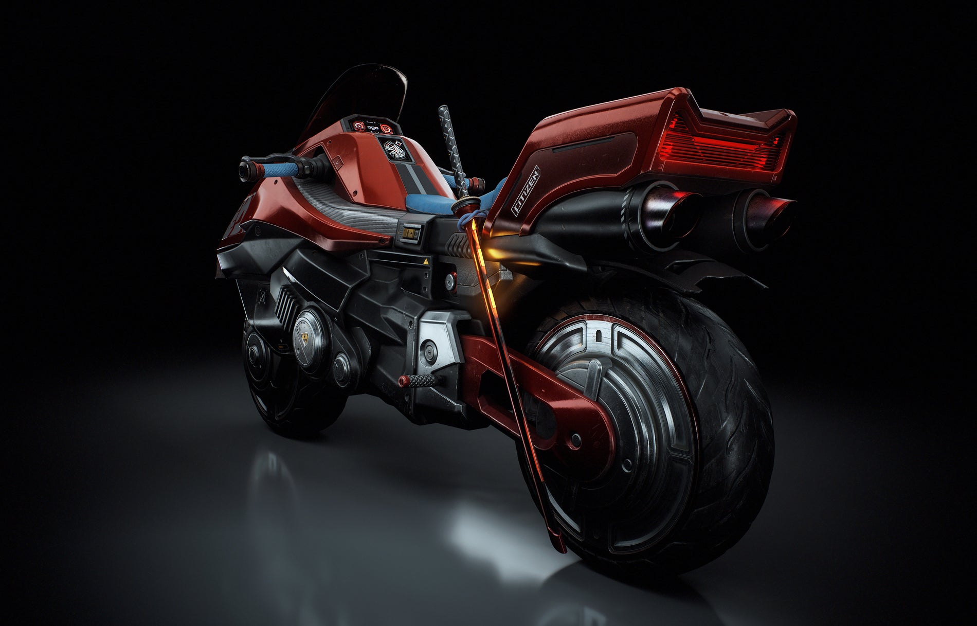 CyberPunk Motorcycle 3D Model