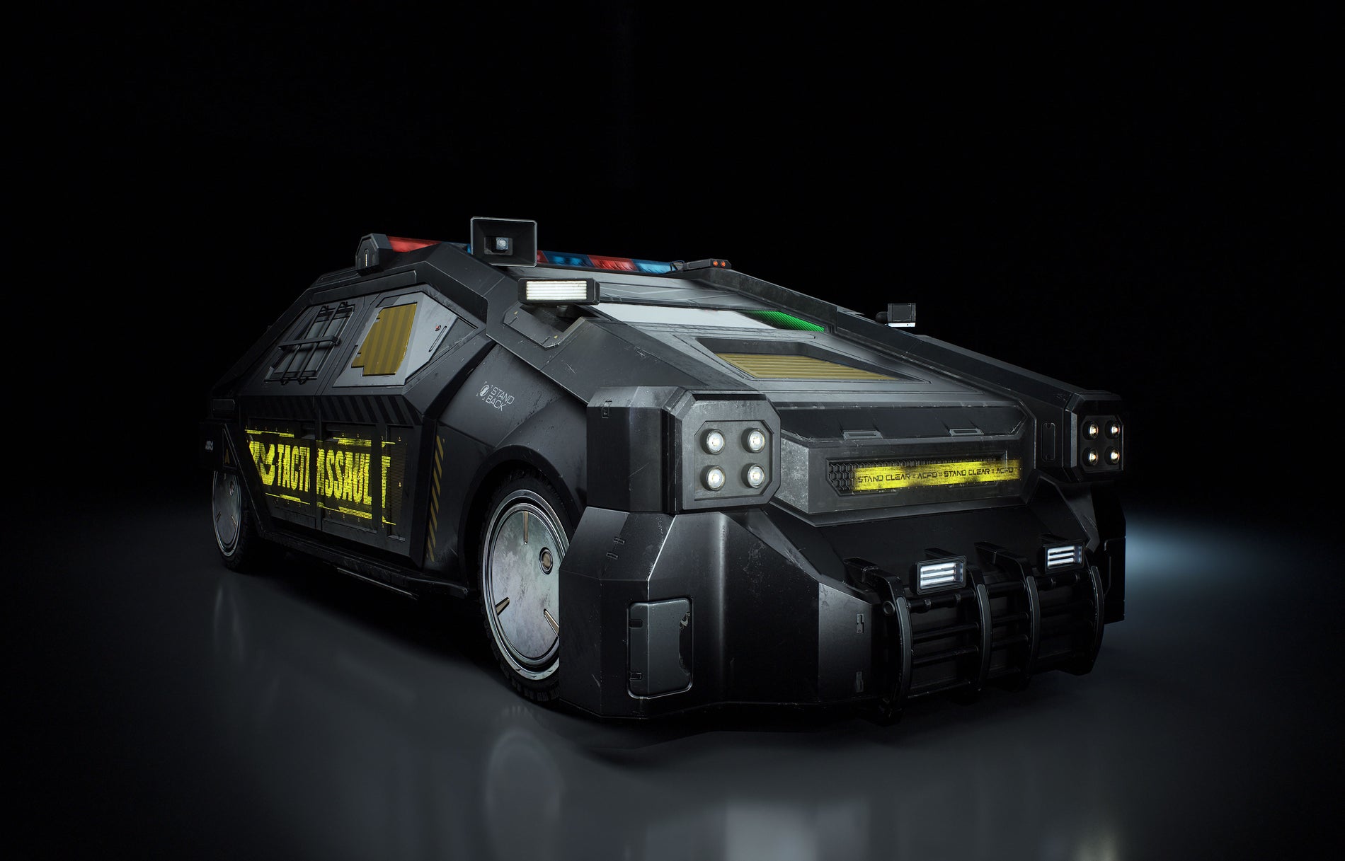 CyberPunk Police Car 3D Model