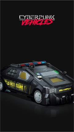 CyberPunk Police Car 3D Model