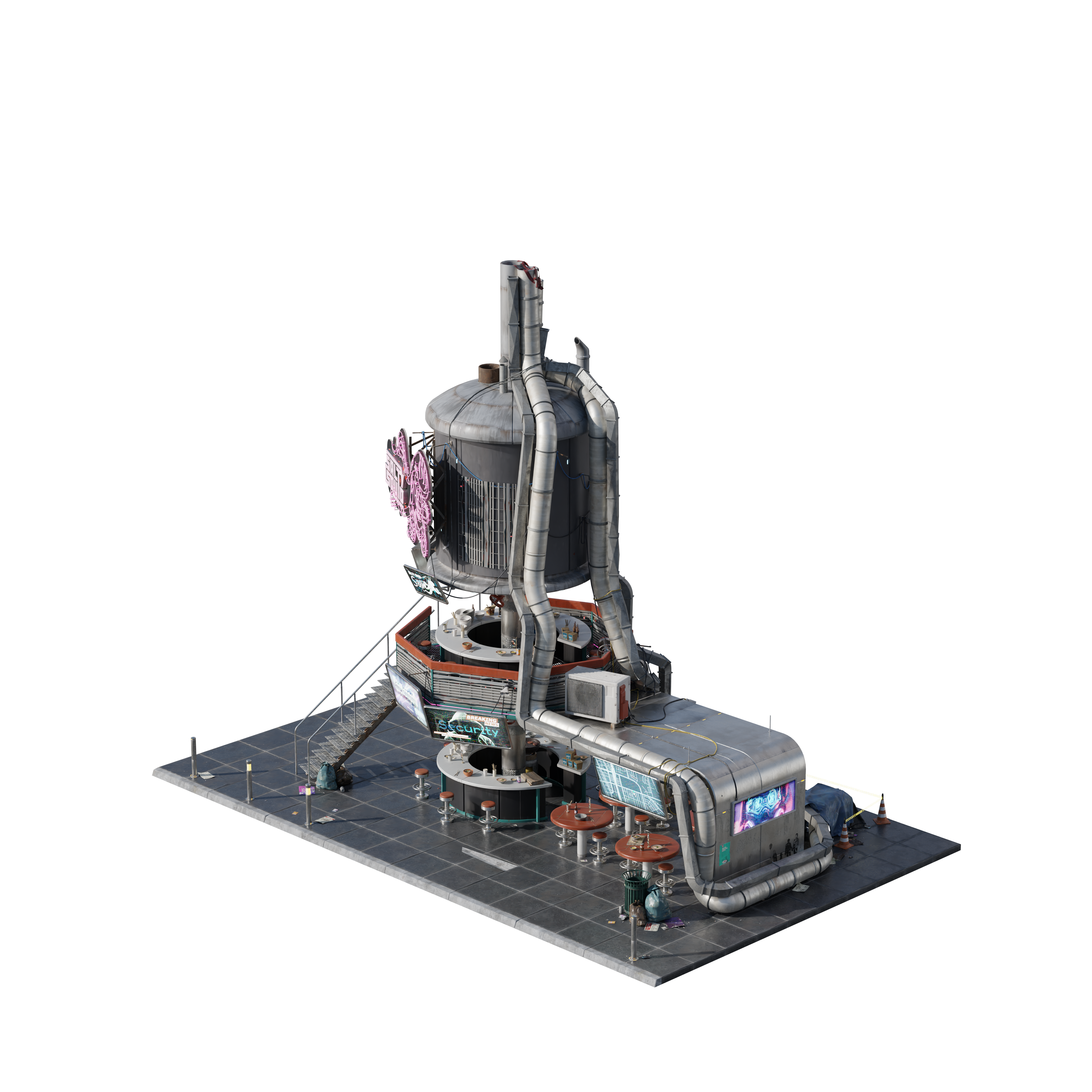 Kitbash Cyber Mini Kit Cyber District – Premium 3D Models and Materials | KitBash3D