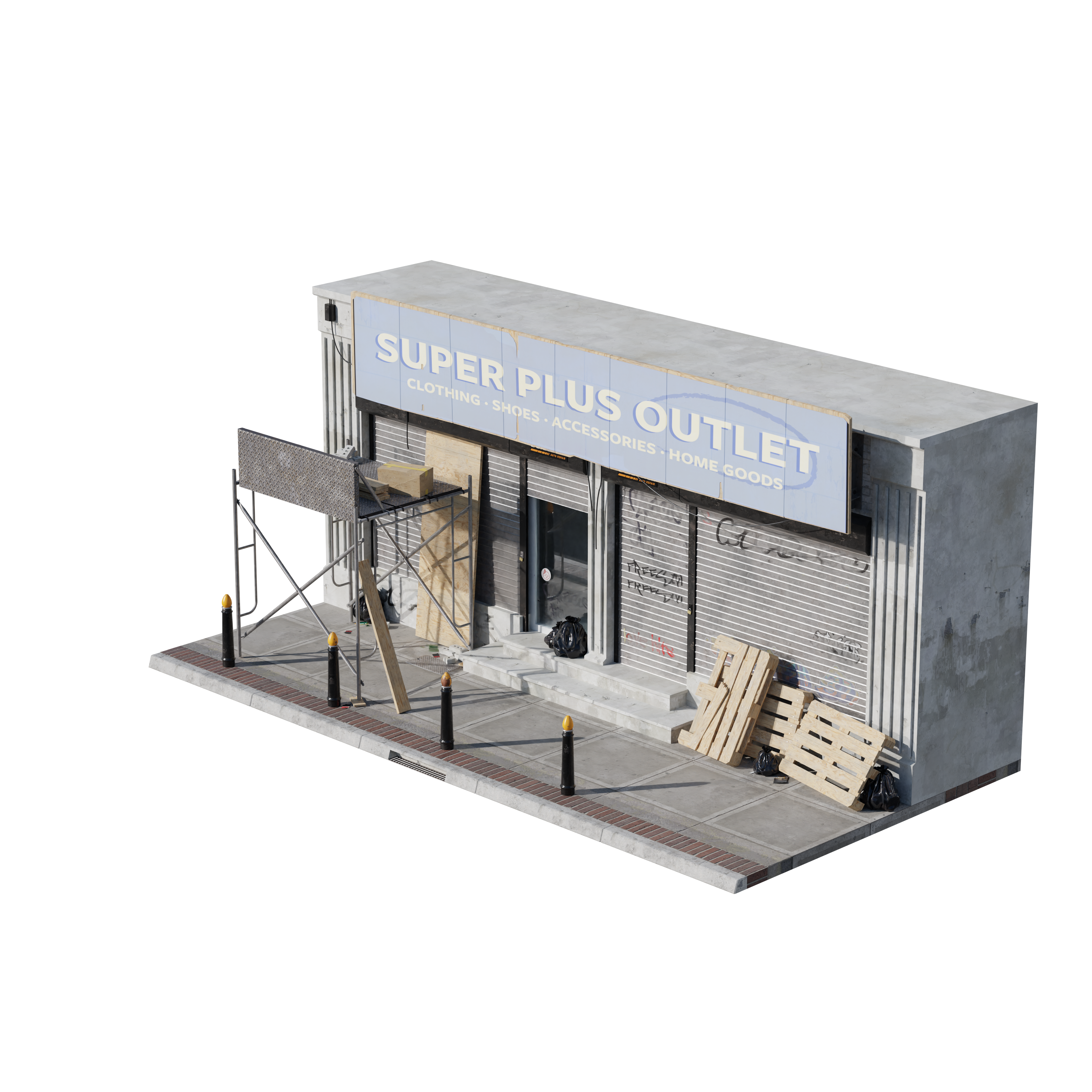Storefront Model 3ds Max Storefronts – Premium 3D Models and Materials | KitBash3D