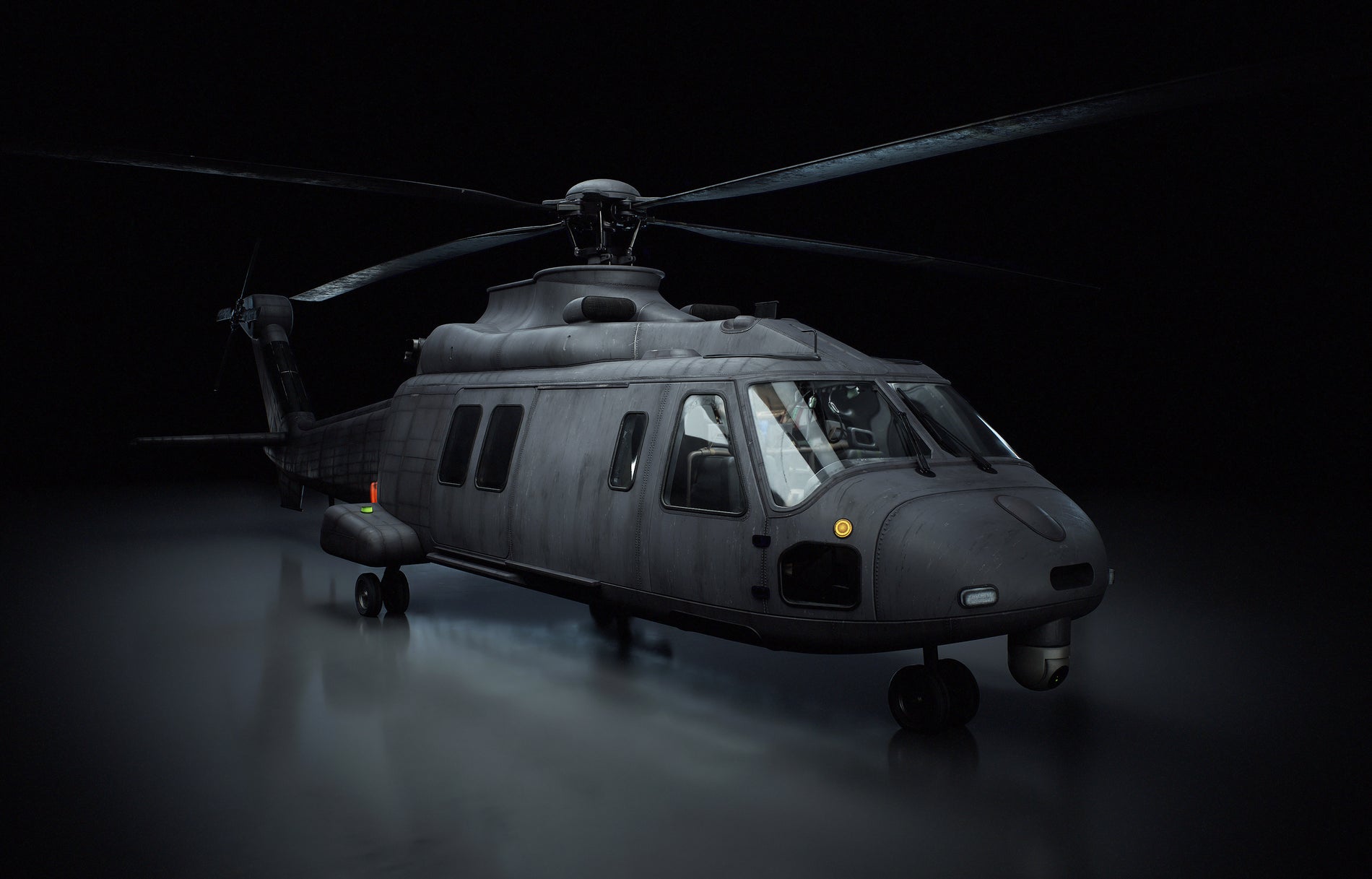 Military Transport Helicopter 3D Model