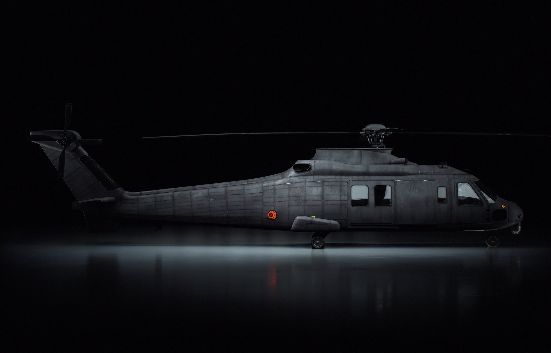 Military Transport Helicopter 3D Model