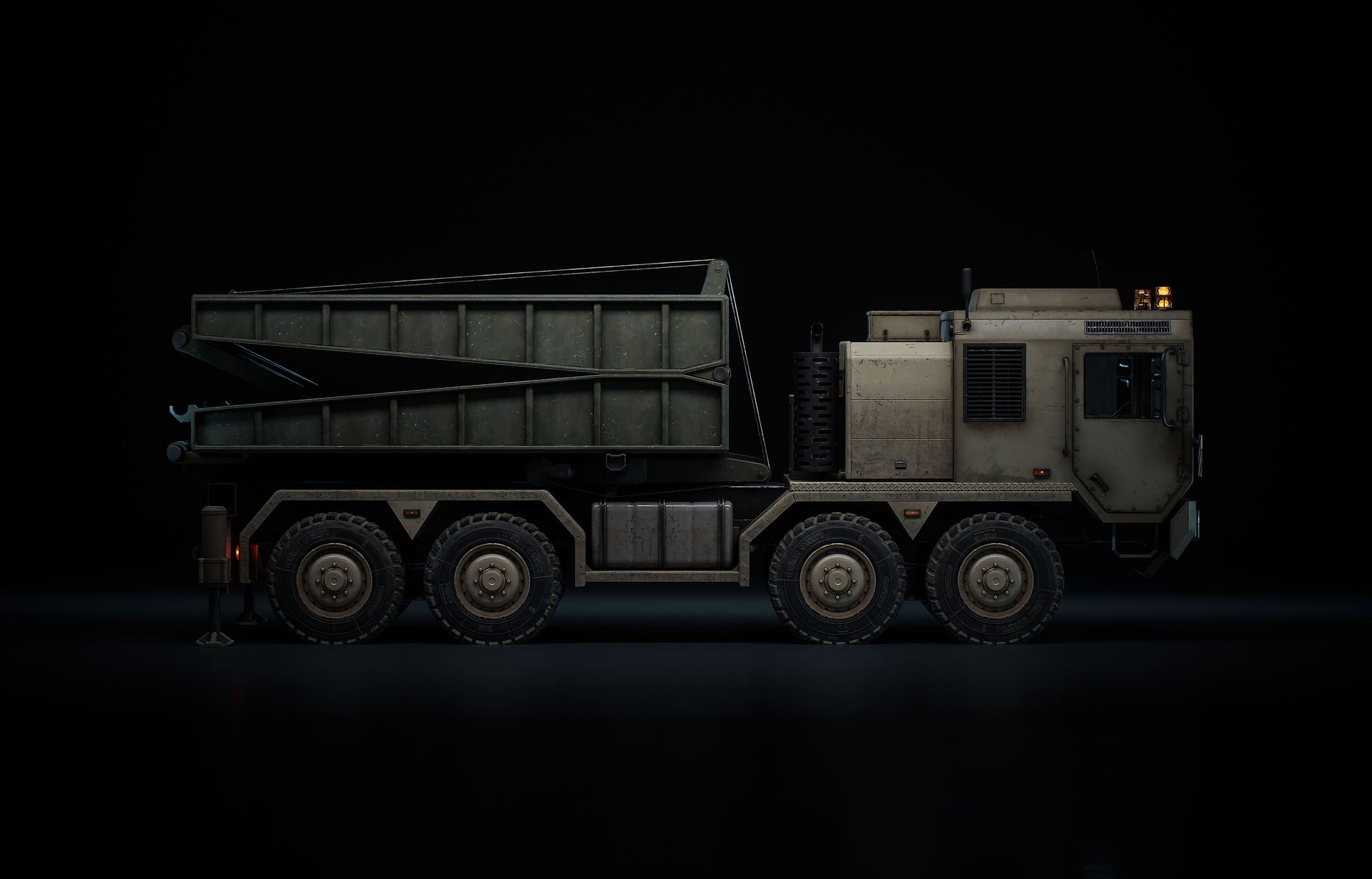 Large Equipment Transport Truck 3D Model