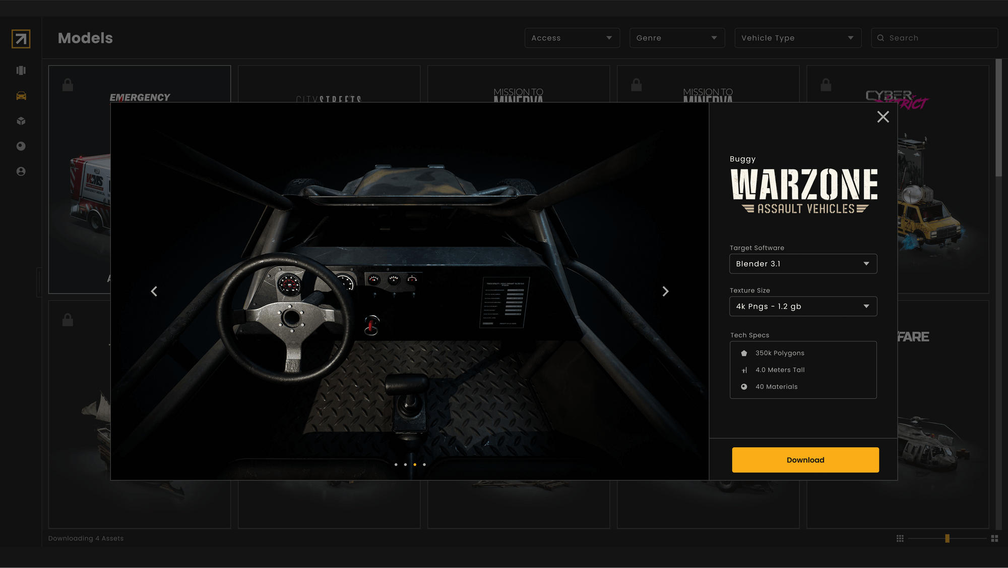 Warzone Assault Vehicles – Premium 3D Models & Materials | KitBash3D